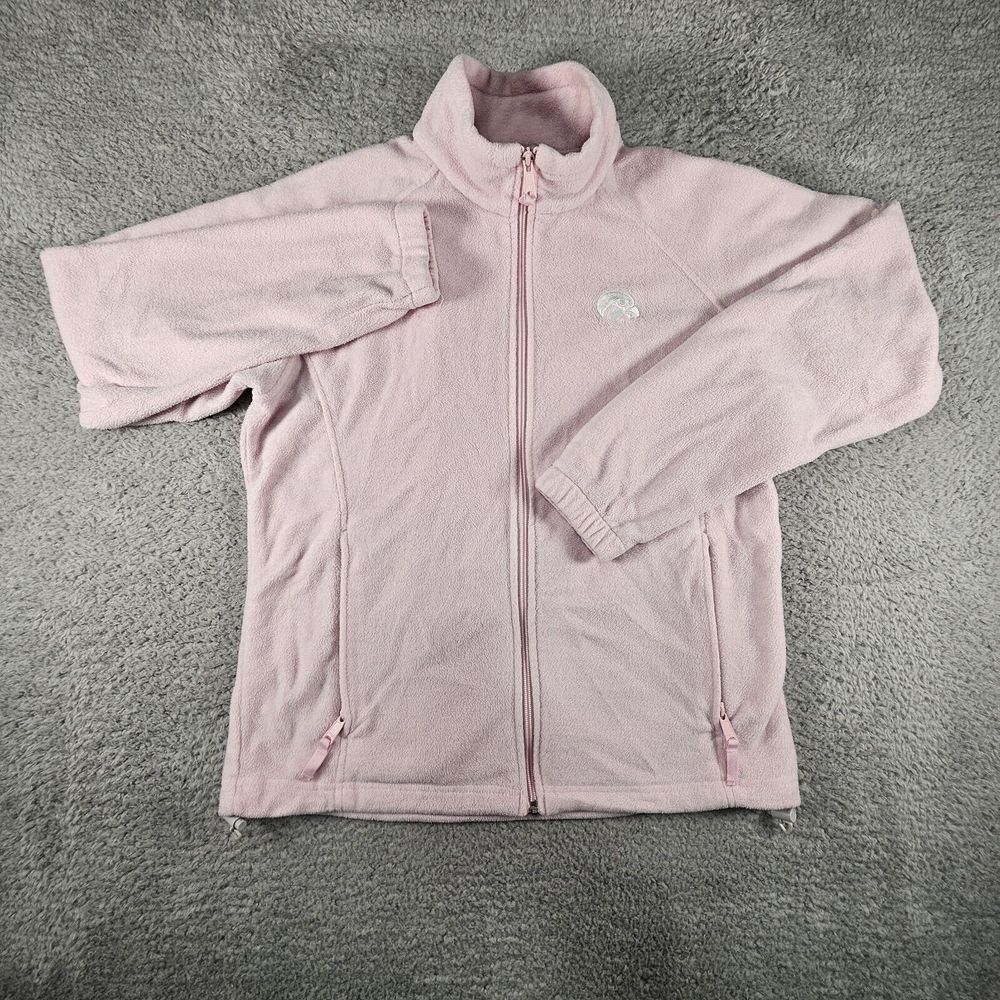 Columbia Iowa Hawkeyes Fleece Womens L Pink Full Zip Jacket Basketball Sports